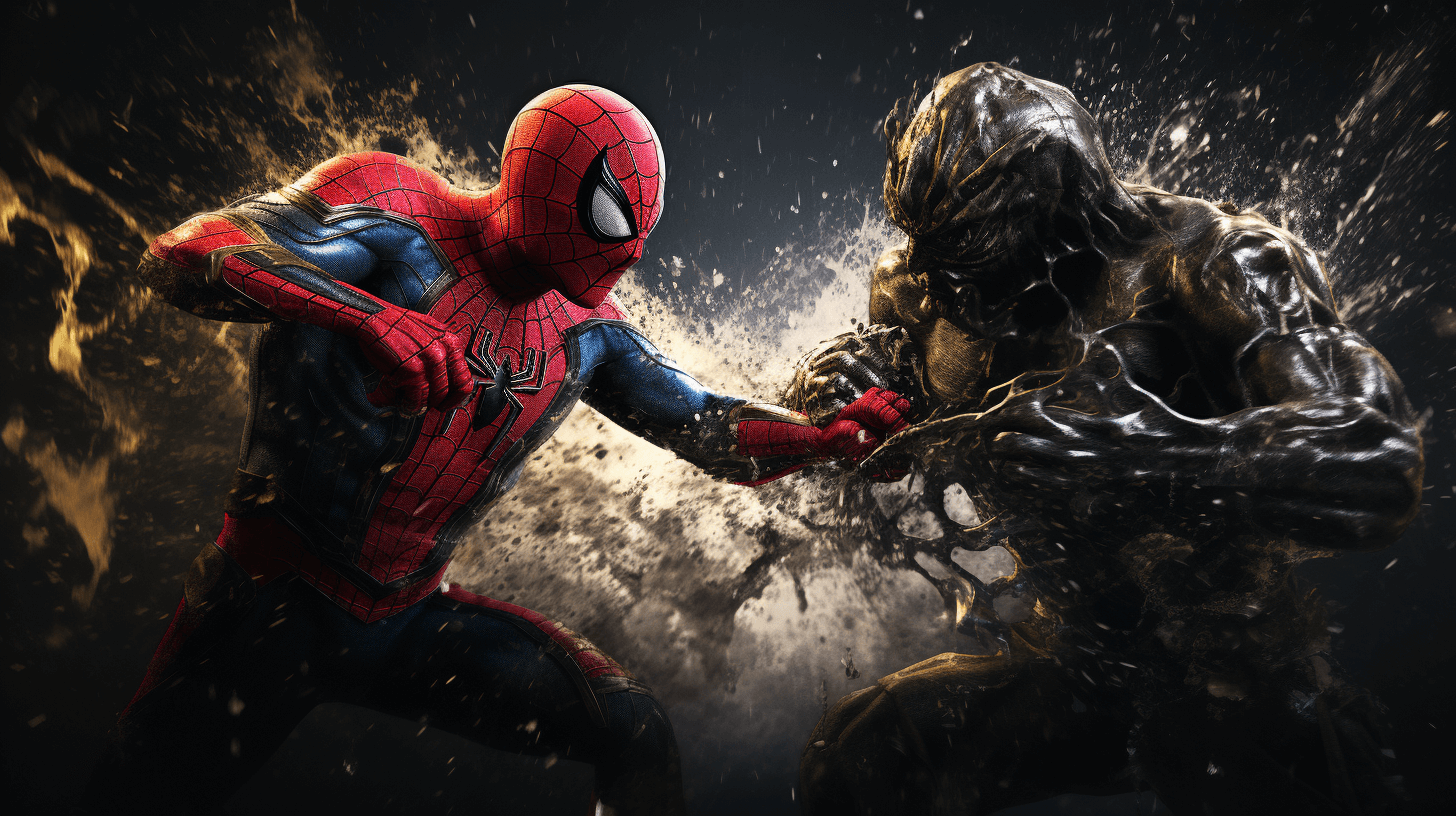 spiderman-and-venom-fighting